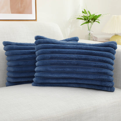 Get your kids' bedroom or playroom looking fresh and funky with this blue faux fur pillow cover. These decorative throw pillow covers are crafted from plush fabric on both sides, ensuring a luxuriously cozy and cuddly feel. Say hello to comfort and style with this one-of-a-kind accent piece.