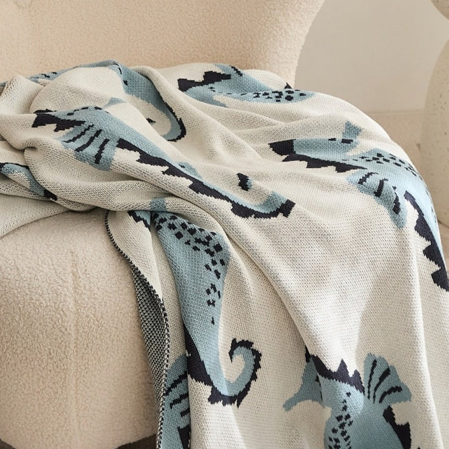 Sea Horse Cotton Blanket | Multiple Colors