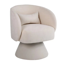 Load image into Gallery viewer, This stylish armchair features a swiveling base, making it an ideal choice for children&#39;s bedrooms or playrooms. Thanks to its lightweight construction and comfortable design, your kid will love spending time in their new beige swivel chair.
