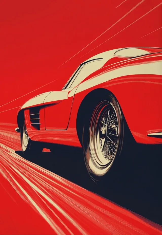 Vintage Classic Sports Car Art on Canvas