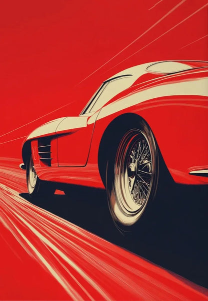 Vintage Classic Sports Car Art on Canvas