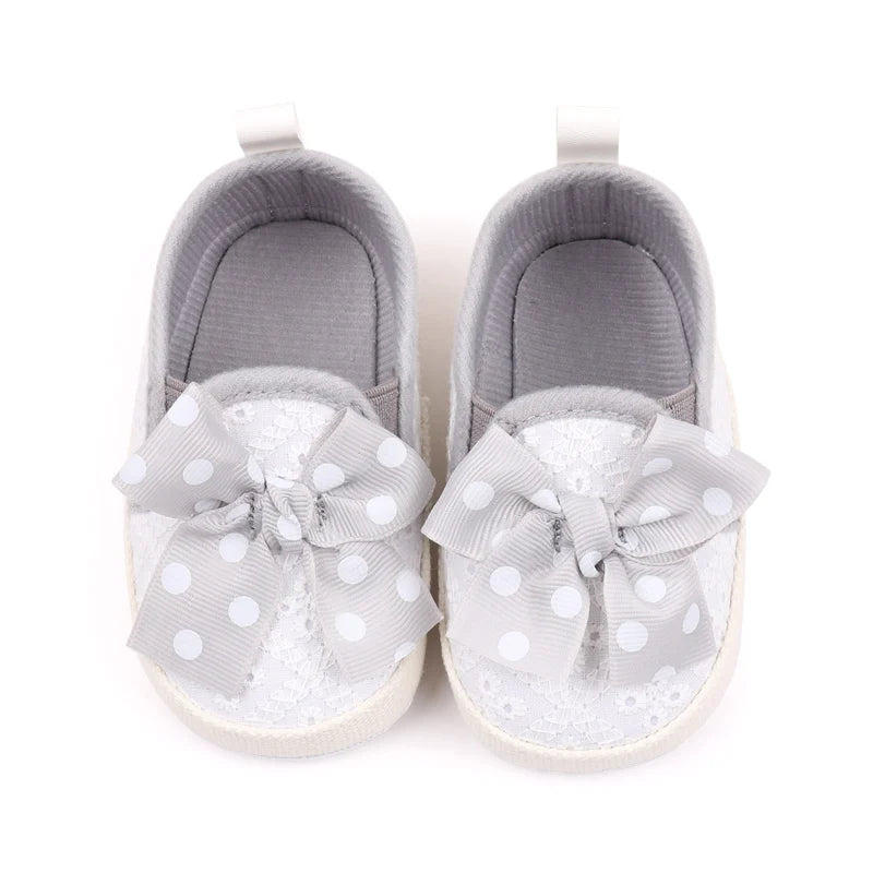 Dotted Bow Baby Shoes | Multiple Colors and Sizes