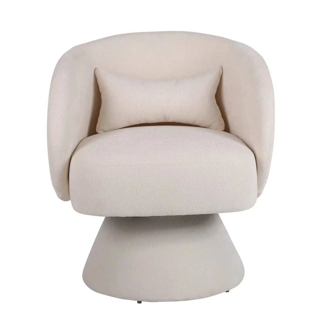 This stylish armchair features a swiveling base, making it an ideal choice for children's bedrooms or playrooms. Thanks to its lightweight construction and comfortable design, your kid will love spending time in their new beige swivel chair.