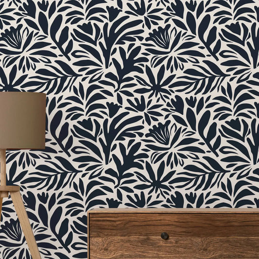 Unleash the playful side of your child's room with our black flower wallpaper. Not only is it waterproof and resistant to moisture, mold and sound, but it also adds a touch of luxury and utility to any space. A must-have for any quirky and functional room!