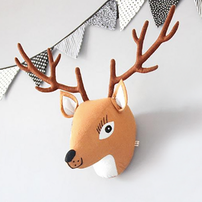 Let your little one's bedroom stand out with this delightful Deer Head Decorative Wall Decor! Crafted from cotton, it measures 12.2 inches tall and 19.68 inches (50cm) wide and adds a unique, playful element to any nursery. (No Bambi puns intended!)