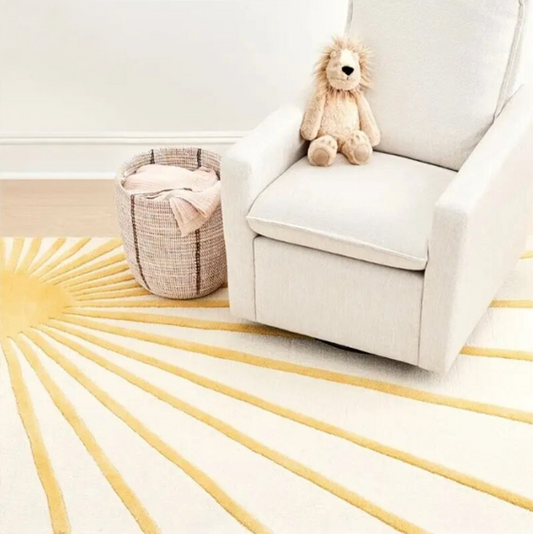 This sun rug offers a soft and plush feel perfect for kid's bedrooms. The 100% polyester fiber construction ensures it's exceptionally comfortable and durable. Choose from multiple sizes to find your perfect fit.   SIZES 23.62 x 35.43 inches (60cm x 90cm) | 1.96ft. x 2.95ft. 31.49 x 62.99 inches (80cm x 160cm) | 2.62ft. x 5.24ft. 39.37 x 47.24 inches (100cm x 120cm) | 3.28ft. x 3.93ft. 39.37 x 62.99 inches (100cm x 160cm) | 3.28ft. x 5.24ft. 