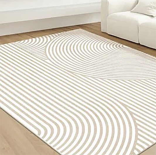 This taupe geometric rug is the perfect option for your child's bedroom. Made from high-quality polyester, it's designed to last while providing a modern, minimalistic aesthetic. Soft yet durable, it comes in multiple colors and is easy to clean, making it ideal for your kid's bedroom.