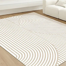Load image into Gallery viewer, This taupe geometric rug is the perfect option for your child&#39;s bedroom. Made from high-quality polyester, it&#39;s designed to last while providing a modern, minimalistic aesthetic. Soft yet durable, it comes in multiple colors and is easy to clean, making it ideal for your kid&#39;s bedroom.
