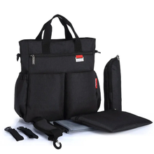 Load image into Gallery viewer, This multi-functional Charcoal Grey Diaper Bag is a waterproof and colorful option for carrying your baby&#39;s essentials.  Dimension: 11.81 x 13.18 x 3.93 inches (W x L x D) 30cm x 10cm x 33.5cm   Closure Type: zipper Main Material: Polyester

