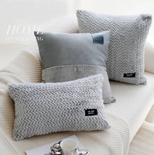 Load image into Gallery viewer, Transform any bedroom or playroom with our Grey Two Tone Pillow - the perfect addition for your child&#39;s space! Transform any bedroom or playroom into a cozy and stylish haven with our Grey Two Tone Pillow. Not only does it add a touch of sophistication to your child&#39;s space. Elevate your child&#39;s room with this stylish addition today!
