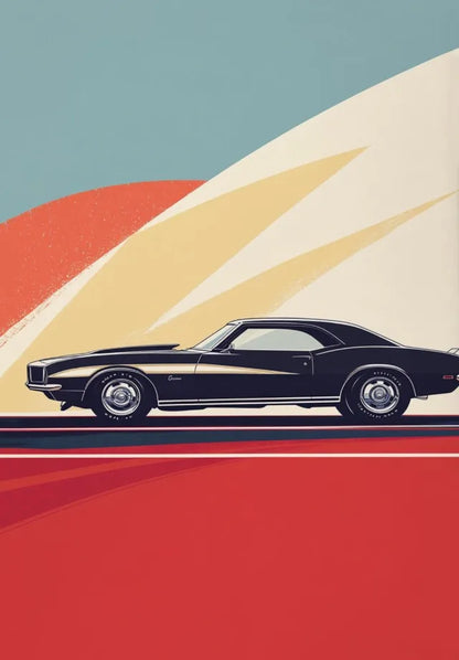 Vintage Classic Sports Car Art on Canvas