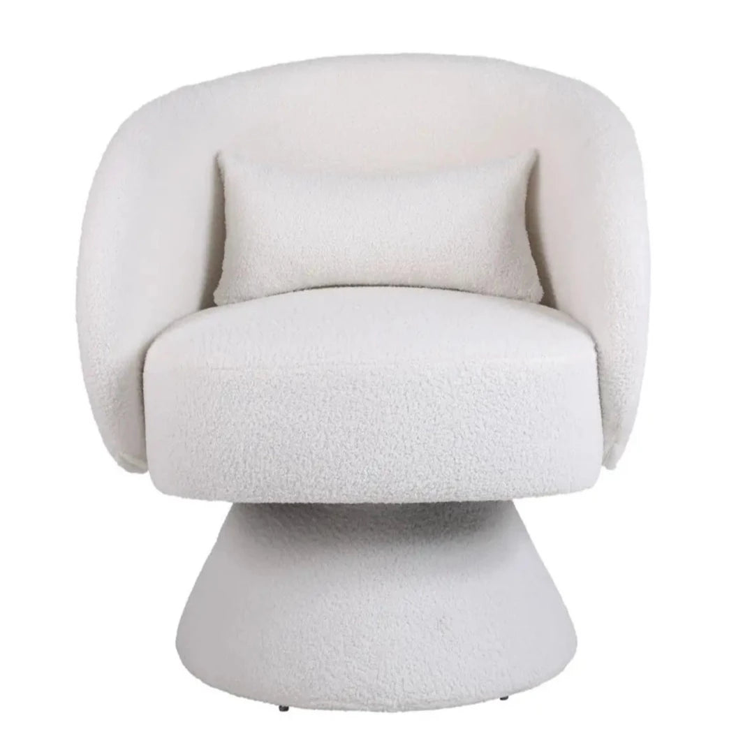 This white swivel chair is the perfect choice for your kid's bedroom or playroom. It's a cool accent piece with a swivel base, so it moves with your child as they explore their space. Crafted with high-quality materials, it's designed to last.