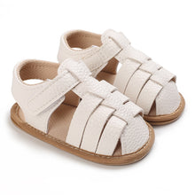 Load image into Gallery viewer, Let your little one embrace summer days in style! Our beach white sandals for babies and tots offer a perfect balance of comfort and fun, and come in a range of beautiful colors. Put a smile on your baby&#39;s face! Upper Material: Cotton  Outsole Material: Rubber Heel Type: Flat 
