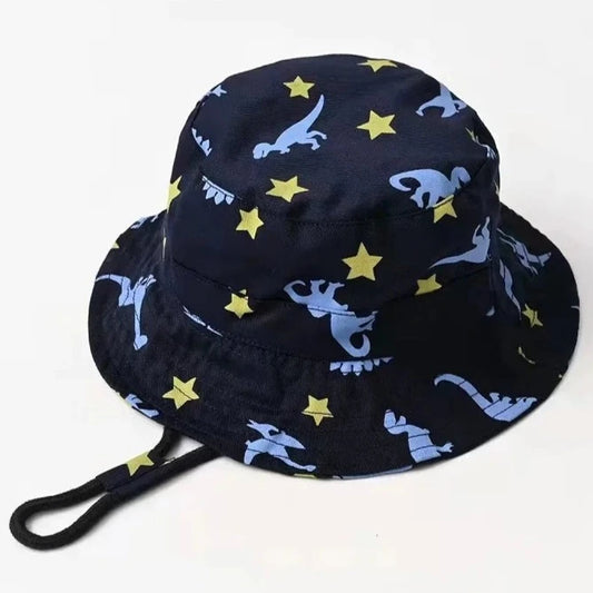 Inspire your little ones to reach for the stars with this Dinosaur Stars bucket hat in classic black. Perfect for babies, toddlers, and kids ages 6 months to 8 years, this hat is a must-have for any adventurous young explorer!