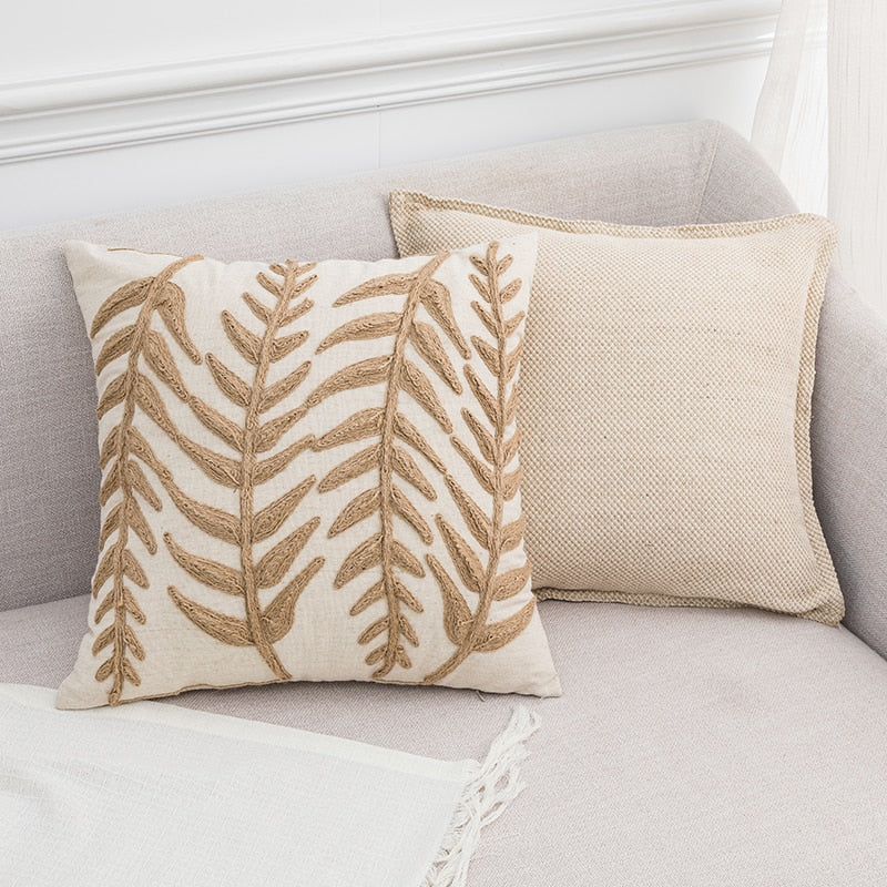 Step up your kid's room game with this fern taupe throw pillow! This soft and comfy cover features a sophisticated embroidered fern pattern, available in yellow or beige and square or rectangular shapes for tons of customization. Jazz up your nursery or little one's bedroom with a pillow that says, "I'm stylish but I don't take myself too seriously!"