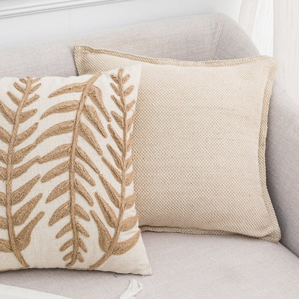 Add a touch of style and sophistication to your child's bedroom with this trendy taupe faux linen pillow cover! Super soft and comfy, it's great for cuddling up with your favorite book. Select from two colors and two shapes for a one-of-a-kind look that will make any space look oh-so-chic!  Size: 17.71. x 17.71 inches (45cm x 45cm)  Material: Cotton, Polyester