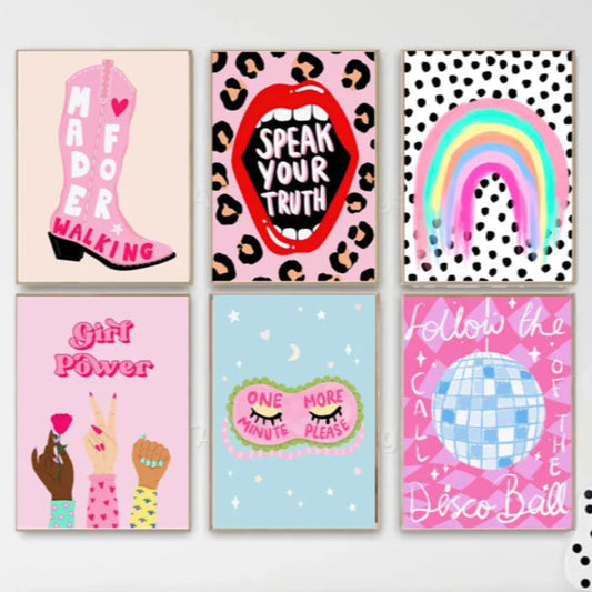 Bring some cute teenage bedroom vibes to your kid's walls with this amazing art on canvas. Instantly transform your child's room into a dreamy paradise!