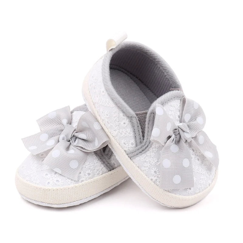 Dotted Bow Baby Shoes | Multiple Colors and Sizes