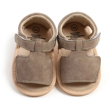 Load image into Gallery viewer, Made with soft materials and designed especially for newborns to 18 month olds, they are the perfect addition to any baby&#39;s wardrobe. Your little one will look and feel great while wearing these sandals, and you&#39;ll love the convenience of finding a quality pair of shoes that will grow with them. Don&#39;t miss out on giving your baby the best sandals for their growing feet!
