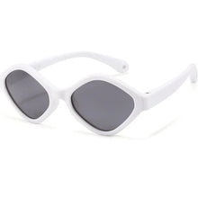 Load image into Gallery viewer, The perfect pair of sunglasses for the little ones in your life - these polarized UV400 sun glasses are flexible, anti-reflective, and come in multiple colors including a vibrant pink. Designed in a retro diamond shape, your child will be stylish and protected from the sun&#39;s harmful rays.
