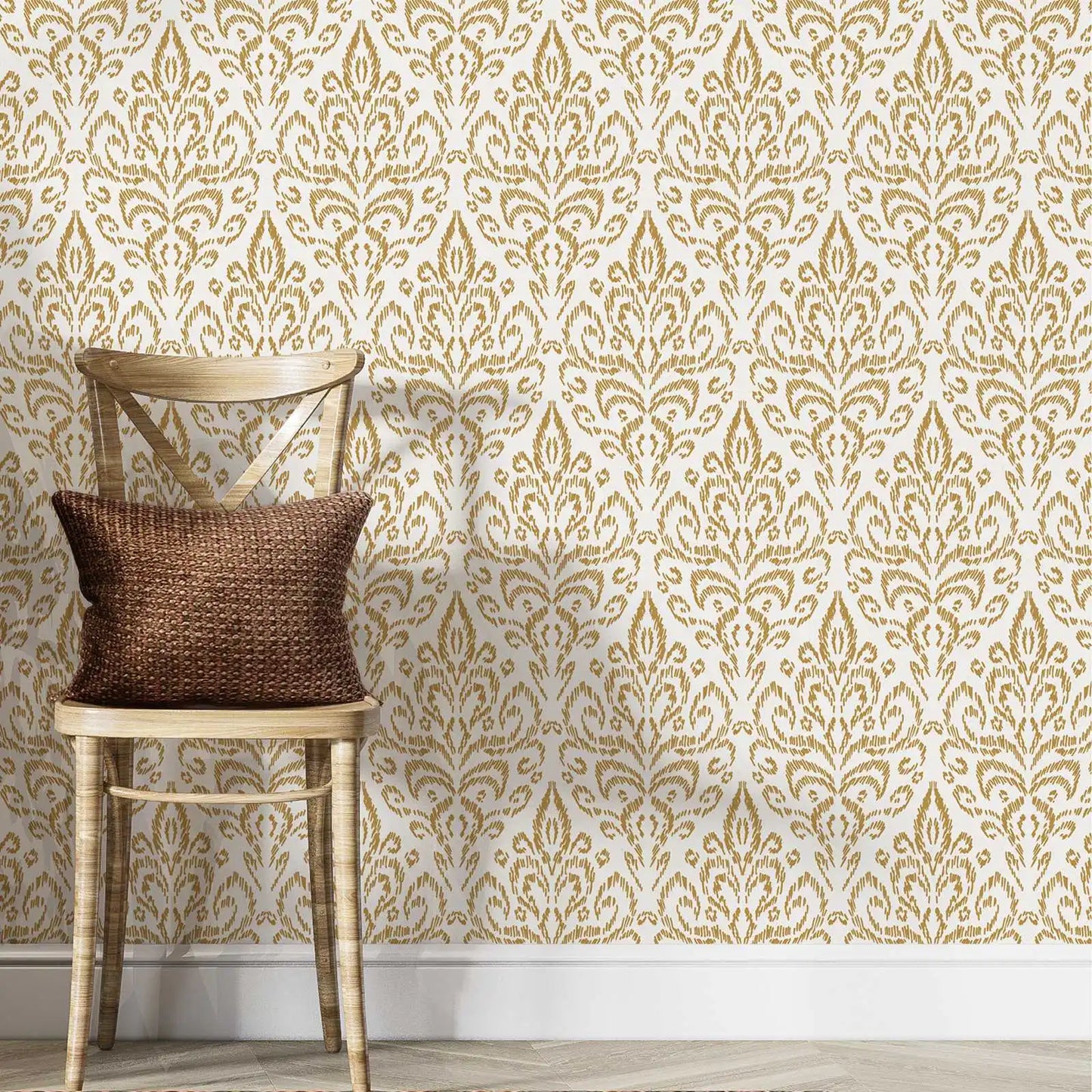 Transform your child's bedroom or playroom into an inspiring and delightful space with this durable and functional yellow vintage wallpaper. Enhance the area with this unique addition.