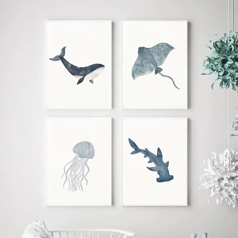 Spruce up your kid's bedroom or playroom with our selection of marine creatures' artwork on canvas! Choose from various sizes and mix and match to make an original display. Just a heads up, the frames aren't included (but the awesome factor definitely is!).