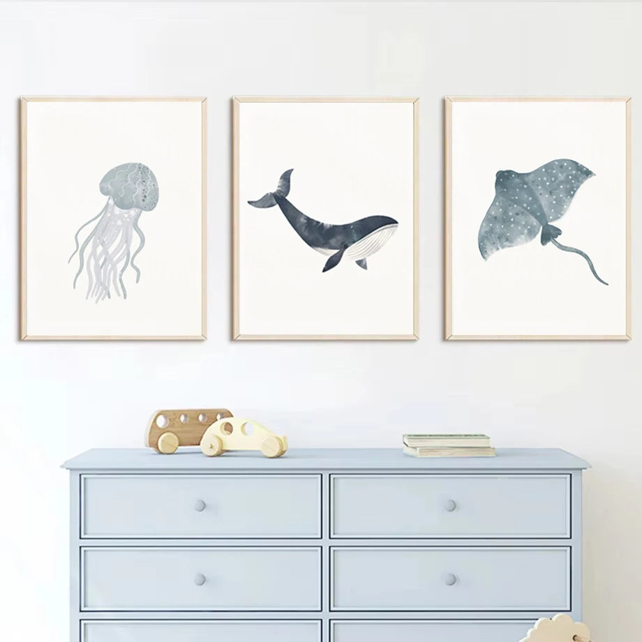 Spruce up your kid's bedroom or playroom with our selection of marine creatures' artwork on canvas! Choose from various sizes and mix and match to make an original display. Just a heads up, the frames aren't included (but the awesome factor definitely is!).