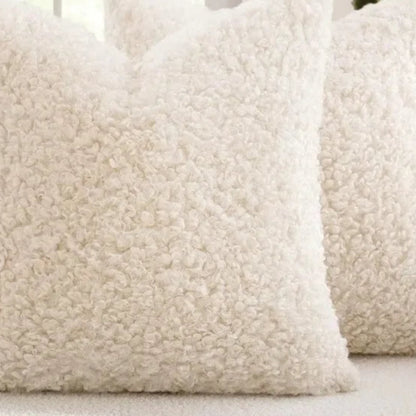 This white plush pillowcase is perfect for your children's bedroom or playroom. It provides a soft and cozy surface for them to rest their heads on while also adding a touch of elegance to the room.