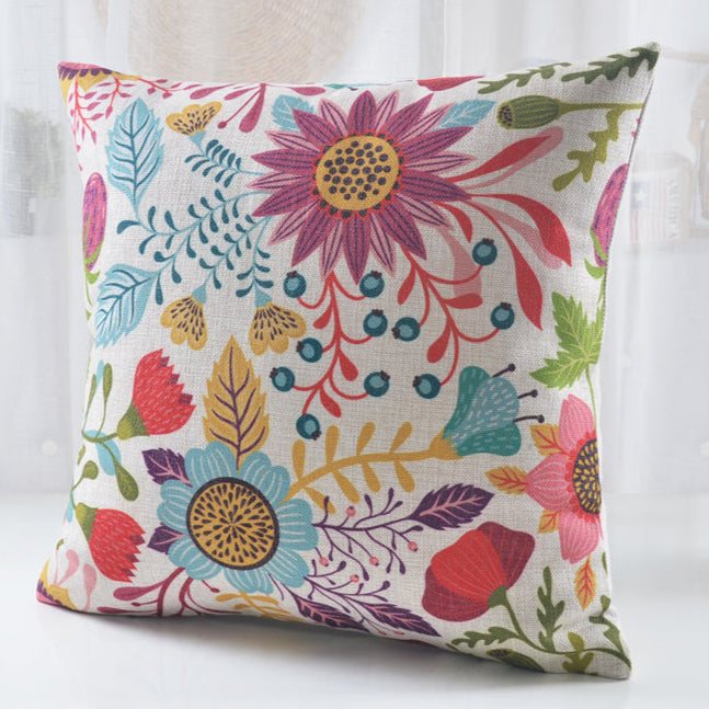 Get ready for the ultimate colorful explosion in your child's bedroom or playroom with this multi-colored floral pillow. You have the option of choosing either a pillowcase or a pillow with insert, and there are multiple sizes available to suit your needs. Get ready for some serious floral fun! (But not too serious, of course).