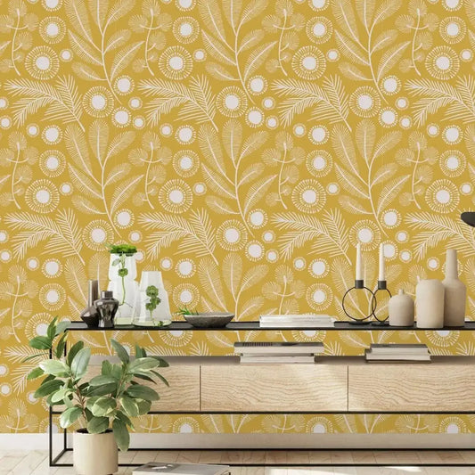 Transform your child's bedroom or playroom into a vibrant and playful space with our yellow floral wallpaper. Not only is it waterproof, but it also provides moisture-proof, mold-proof, and sound-absorbing properties to create a healthy and happy environment for your child.