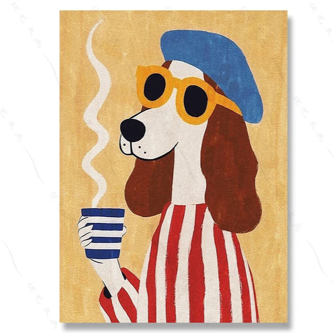 Update your child's room or play area with our collection of funky retro animal prints on canvas! Pick from different sizes and mix and match for a unique presentation. We want to let you know, the frames aren't included (but the coolness factor certainly is!).