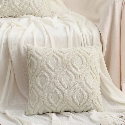 Get your kids' bedroom or playroom looking fresh and funky with this beige geometric pillow cover. These decorative throw pillow covers are crafted from fluffy flannel fabric on both sides, ensuring a luxuriously cozy and cuddly feel. Say hello to comfort and style with this one-of-a-kind accent piece.