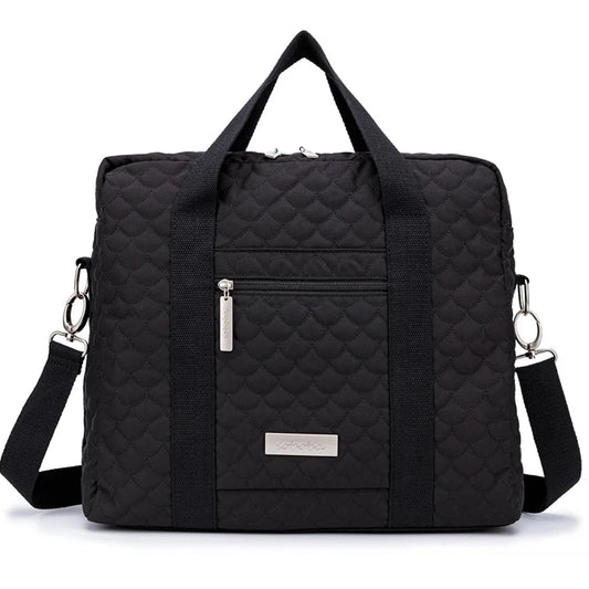 This cool and stylish diaper bag is perfect for moms. Stay fashionable while staying organized with this Black Large Capacity Diaper Bag! With plenty of room for all your baby essentials, you'll be able to tackle any adventure ahead.