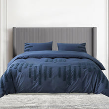 Load image into Gallery viewer, This dark blue cotton duvet cover is the perfect addition to your child&#39;s bedroom. Made with 100% cotton and a thread count of 100TC, it features a woven technic and a fabric count of 40. Please note, duvet insert and pillow insert are not included.
