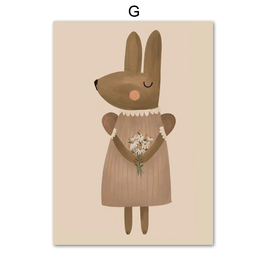 Transform your child's bedroom, nursery, or playroom into a whimsical world with our Retro Animals Wall Art. Choose from a variety of designs and sizes to find the perfect fit for your space. Please note that frames are not included.
