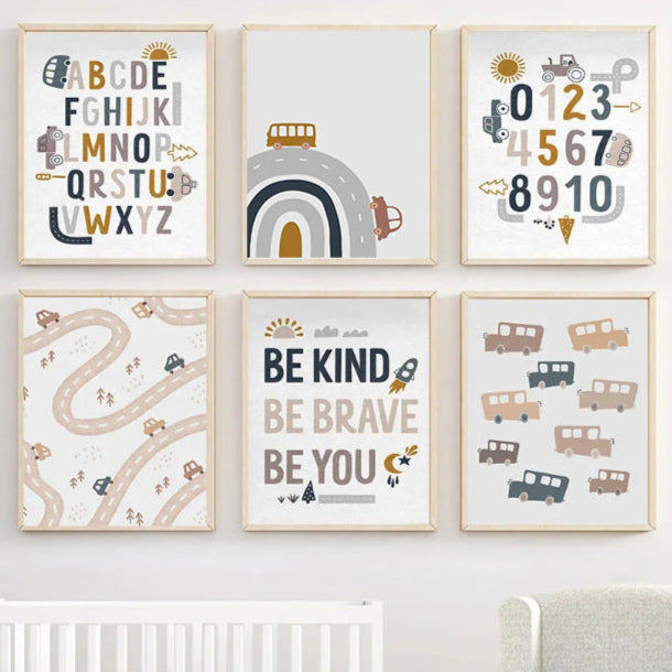 Brighten up your little one's bedroom or playroom with this delightful "On the Road" canvas art! Perfect for tiny adventurers who dream of big journeys and exciting destinations. A fun addition to any wall that needs a splash of imagination!