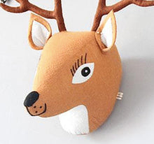 Load image into Gallery viewer, Let your little one&#39;s bedroom stand out with this delightful Deer Head Decorative Wall Decor! Crafted from cotton, it measures 12.2 inches tall and 19.68 inches (50cm) wide and adds a unique, playful element to any nursery. (No Bambi puns intended!)
