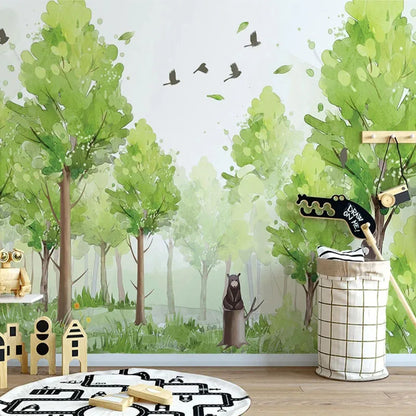 Transform your little one's room into a playful and inspiring oasis with the addition of this adorable bear in the Green Forest Friends Mural. Crafted with long-lasting, static-resistant paint, this eco-friendly design is free of formaldehyde and safe for your child..