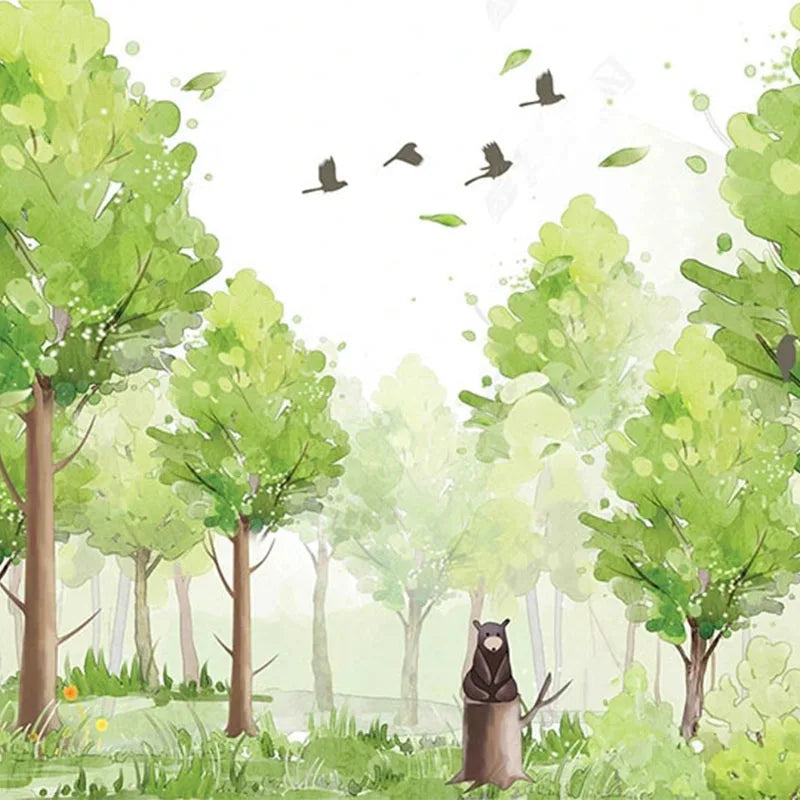 Transform your little one's room into a playful and inspiring oasis with the addition of this adorable bear in the Green Forest Friends Mural. Crafted with long-lasting, static-resistant paint, this eco-friendly design is free of formaldehyde and safe for your child..