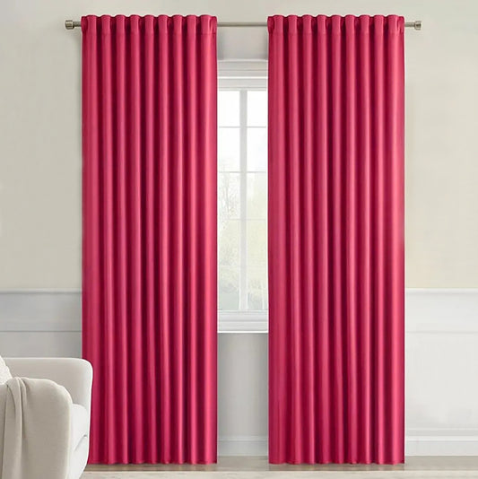 Transform your child's bedroom or playroom with our superior quality Hot Pink Back Tab Curtains. At 52 inches by 84 inches, these curtain panels effortlessly elevate any decor scheme, adding a sophisticated touch of modernity to the space.