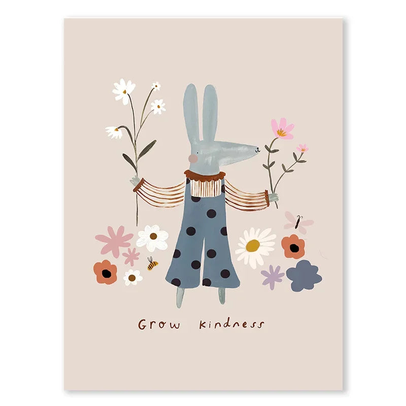 Wildflowers and Animals Art on Canvas