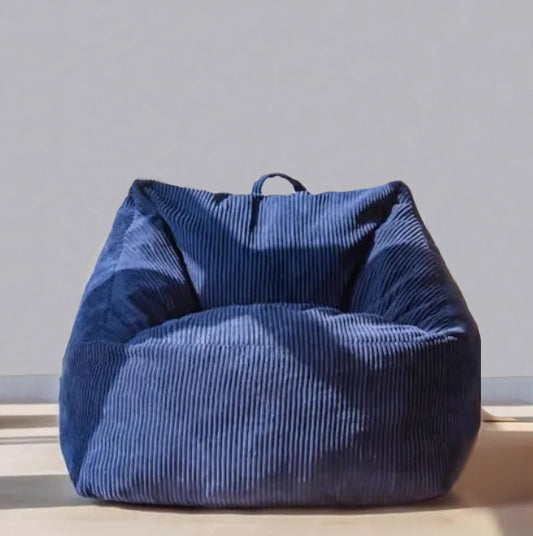 Amazing navy-blue corduroy bean bag chair for your little one's room or play space! Filled with top-notch, dense, and resilient memory foam, this bean bag couch provides excellent support and a cozy sitting experience. These foam bean bag chairs are super sturdy and keep their shape even after lots of use!
