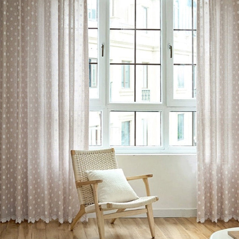 Introducing a classic and chic look to your space with the Polka Dot Single Curtain Panel. This delightful woven curtain panel features a subtle, sweet polka dot pattern with a selection between grommet, pull pleated or hook hanging application for a more personalized look. Crafted from a luxurious blend of cotton and polyester, this single panel is both stylish and durable. Add a touch of elegance to your home with this yarn-dyed panel.