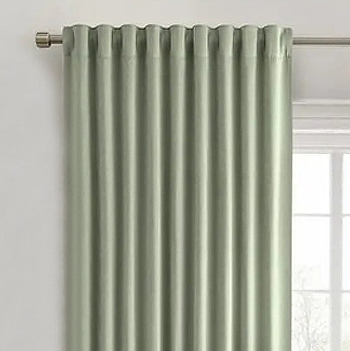 These Sage Green curtain panels are perfect for your child's bedroom or playroom. Measuring 52 inches wide and 84 inches long, they can easily complement any decorative theme to add a touch of modern elegance to your space.
