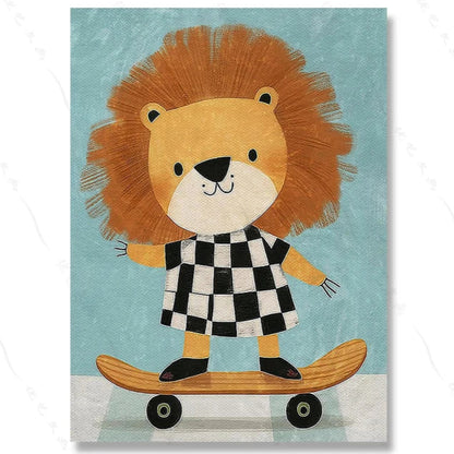 Update your child's room or play area with our collection of funky retro animal prints on canvas! Pick from different sizes and mix and match for a unique presentation. We want to let you know, the frames aren't included (but the coolness factor certainly is!).