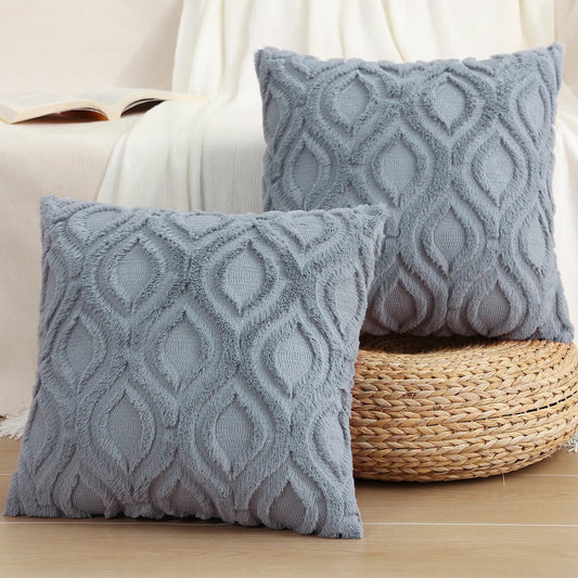 Get your kids' bedroom or playroom looking fresh and funky with this grey geometric pillow cover. These decorative throw pillow covers are crafted from fluffy flannel fabric on both sides, ensuring a luxuriously cozy and cuddly feel. Say hello to comfort and style with this one-of-a-kind accent piece.