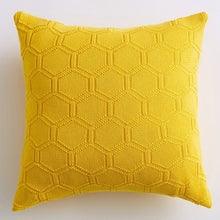 Load image into Gallery viewer, Decorate your children&#39;s bedroom with this stylish honeycomb patterned pillow cover in yellow, pink, teal, grey, cream or blue! It is crafted to be soft and comfortable while being stylish enough to be a great addition to the room.   Size: 17.71. x 17.71 inches (45cm x 45cm) Material: Cotton  Technics: Woven Open: Zipper Pillow insert NOT included
