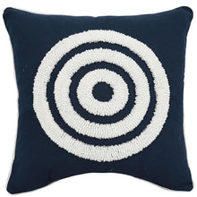 Load image into Gallery viewer, Create a stylish and cozy atmosphere for your children&#39;s bedroom with this beautiful navy blue pillow cover. Crafted for comfort and sophistication, its embroidered pattern adds a classic touch to any nursery or kids&#39; room. Customize the look with your choice of yellow or beige colors and square or rectangular shapes. Dreamy and inviting, this pillow cover is sure to make a statement!
