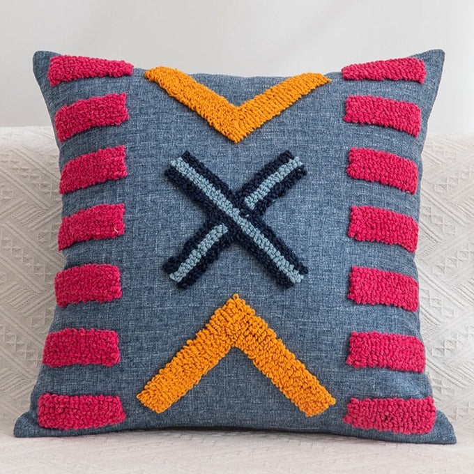 Style up your kid's bedroom with this modern pillow cover! This chic grey, pink and orange design is soft and comfortable, with a unique embroidered pattern that brings a sophisticated touch to your nursery or children's bedroom. Make it the perfect finishing touch to any room décor!