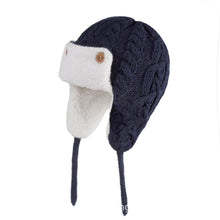 Load image into Gallery viewer, Navy Blue Winter Beanie Hat with Fleece Lining
